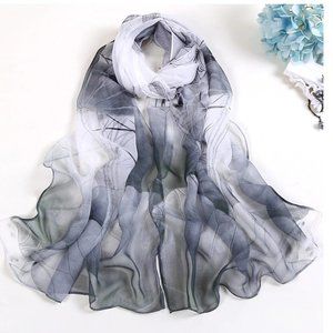 Grey Chiffon Scarf